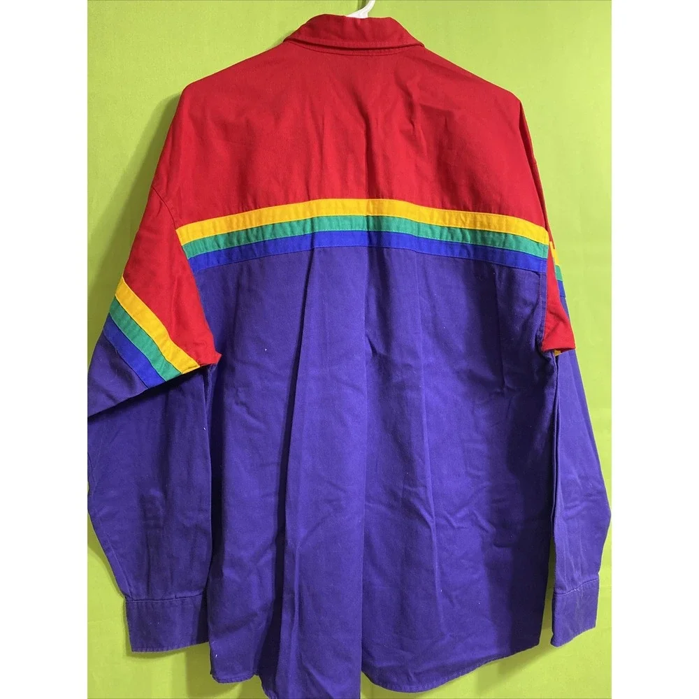 ASPHALT COWBOY MEN'S Multi- color   LS Button‎ Front  Rodeo Show SHIRT SZ L - Picture 5 of 10